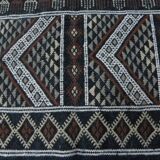 Vintage Berber Carpet Black and Beige Authentic Design Chic Ethnic Style