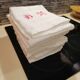 Lot de 6 serviettes eponge brodees blanches 1930
