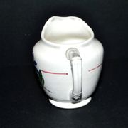 Sarreguemines earthenware milk jug - creamer in bamboo shape with stencil decoration 1920