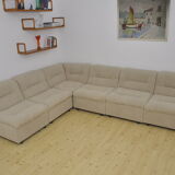 Modular sofa in beige boucle fabric, 1970s