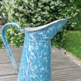Pitcher enamelled blue and white 30s 40s