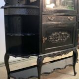 Blackened wooden display case, late 19th, early 20th century
