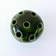 Old Flower Pick 7 Holes Enameled Ceramic Signed Samuel Green D 9cm