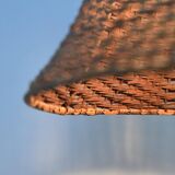 Floor lamp with rattan shade