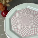 San Marciano psychedelic pink gingham plates - rare