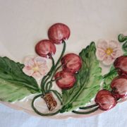 Cherry slip plate signed Francesco Guarino, 1970s