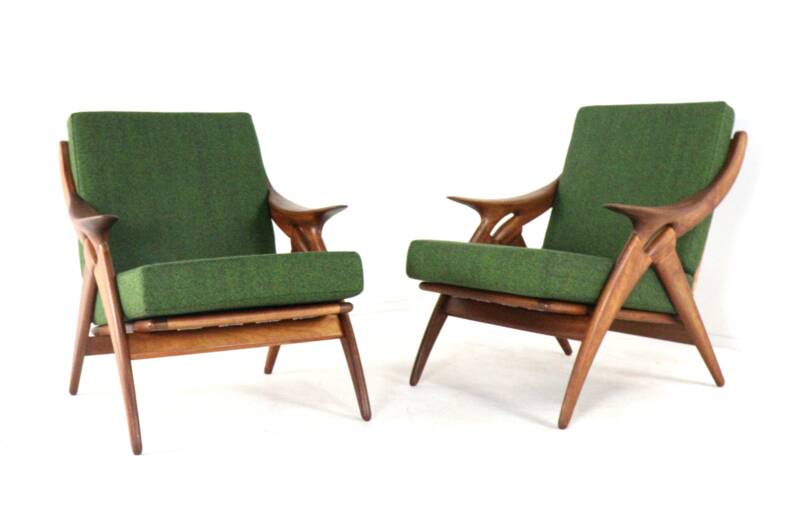 De Ster "Knoop" - armchair 'Glane' mid century modern Dutch Design in teak