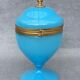 Blue Florentine opaline box gilded metal frame