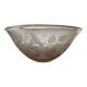Antique bowl or salad bowl in engraved crystal, floral motif, signed "Delvaux P"
