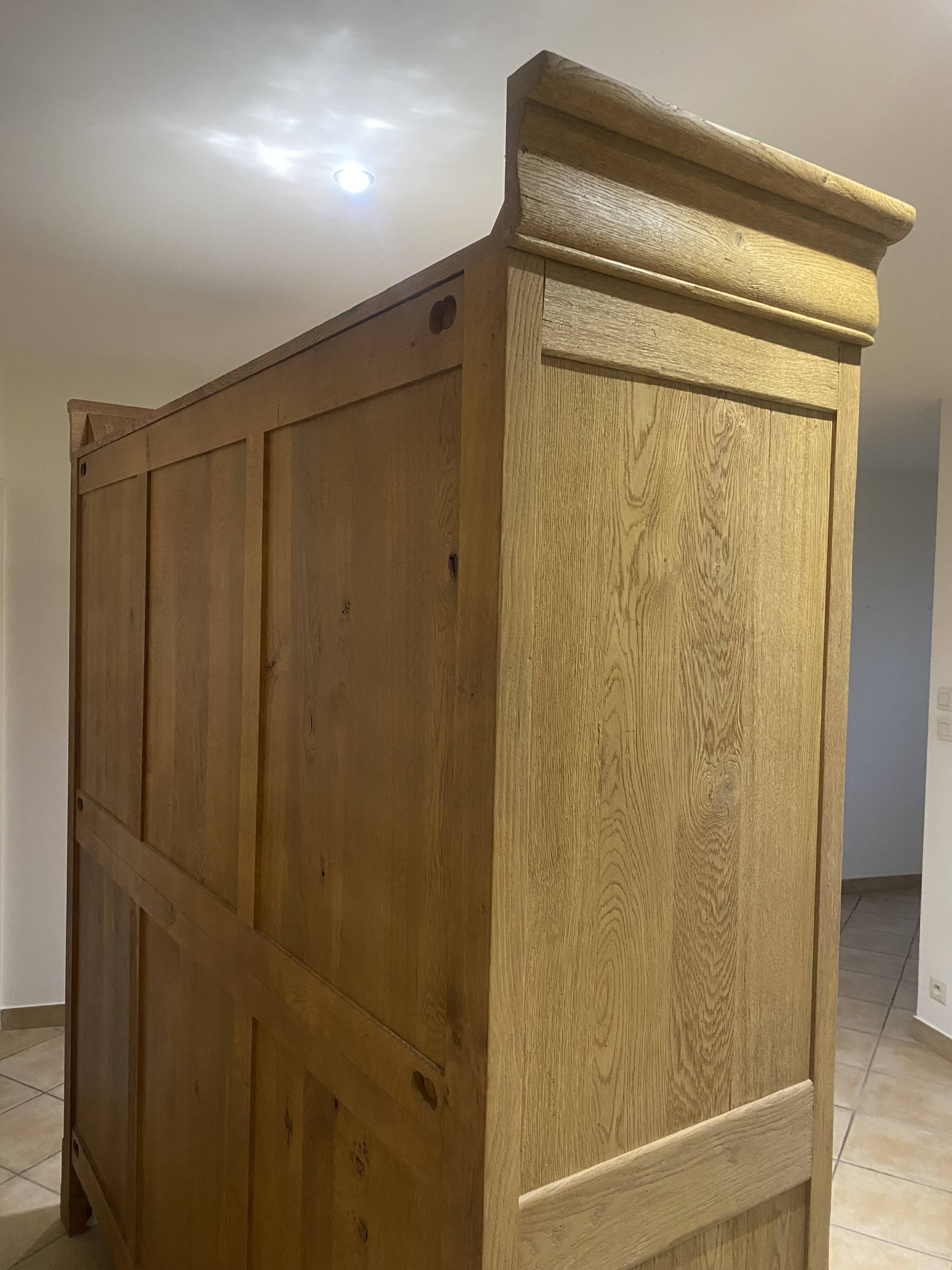3-door solid oak wardrobe, detachable, sandblasted, wardrobe/lingerie.
