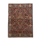 Oriental persian carpet red wool area rug 61x73cm
