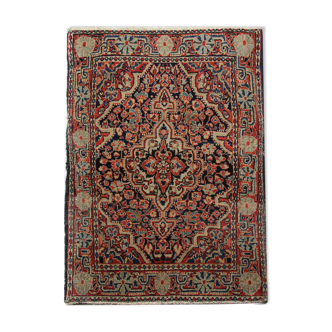 Oriental persian carpet red wool area rug 61x73cm