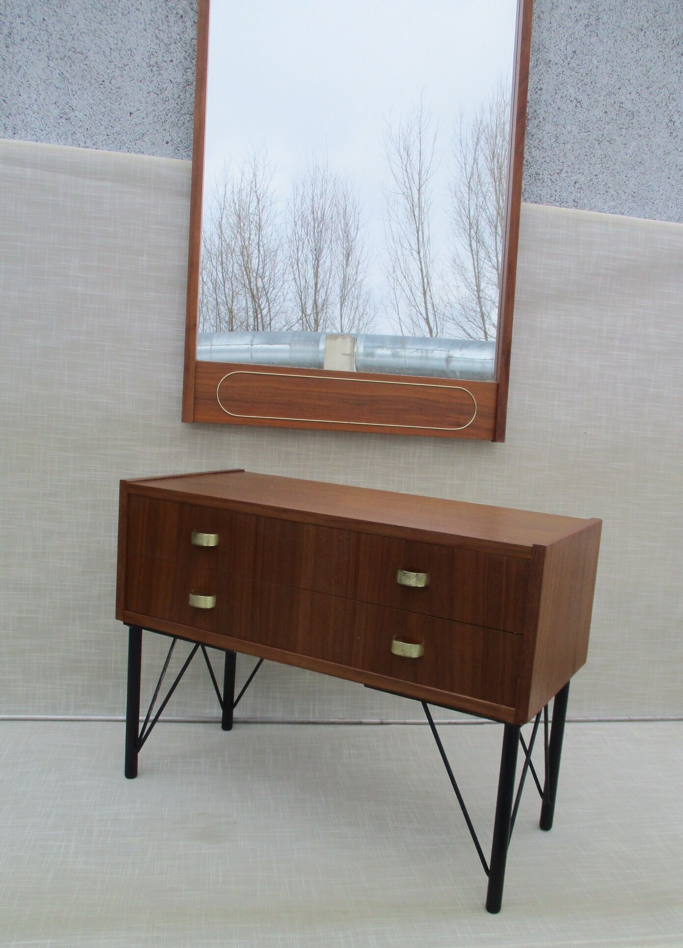 Mirror and console, sweden, 1960s