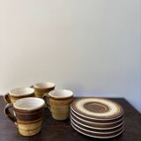 Longchamp brown and yellow coffee service