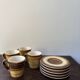 Longchamp brown and yellow coffee service