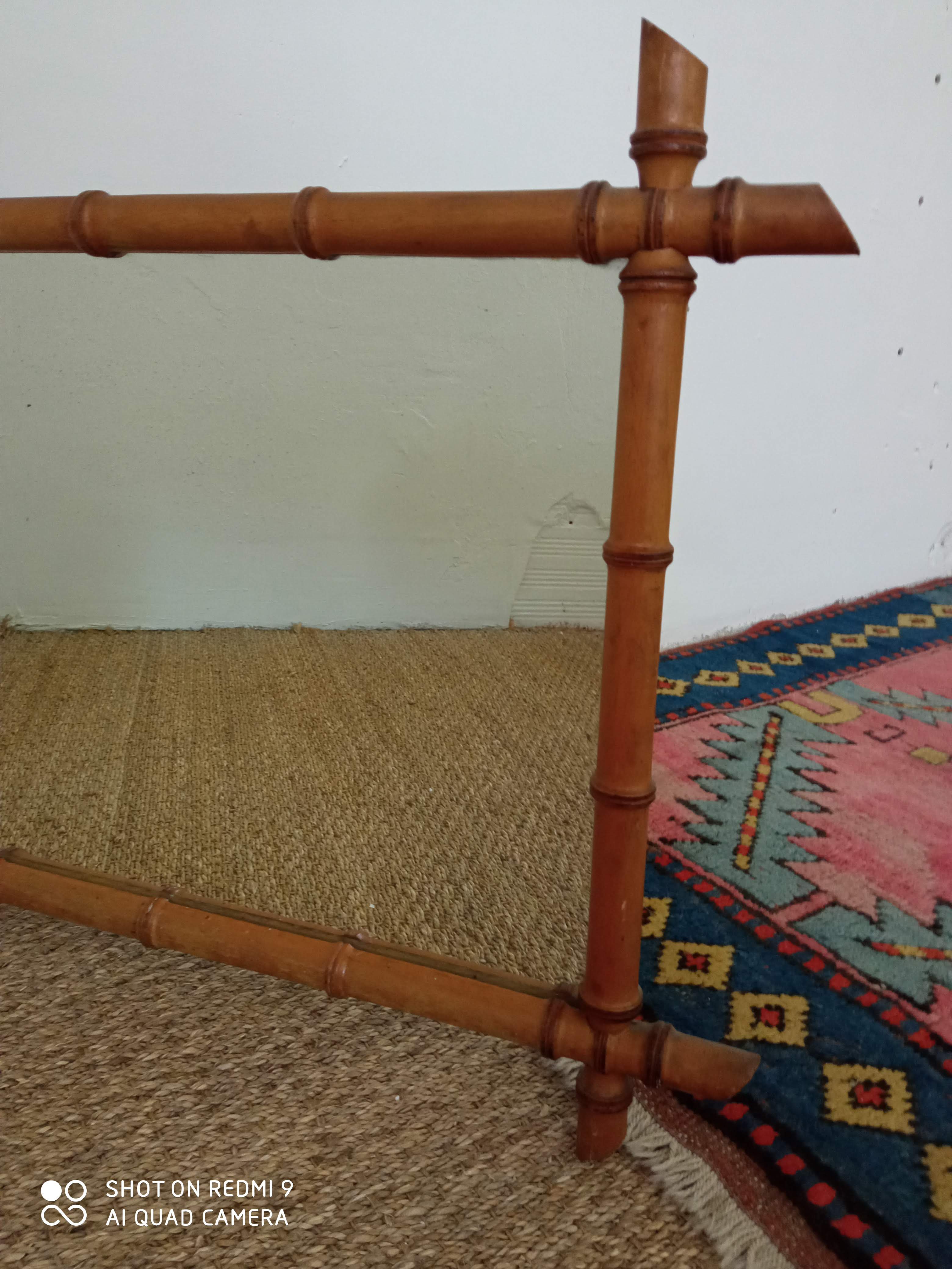 Vintage bamboo mirror 57x78cm