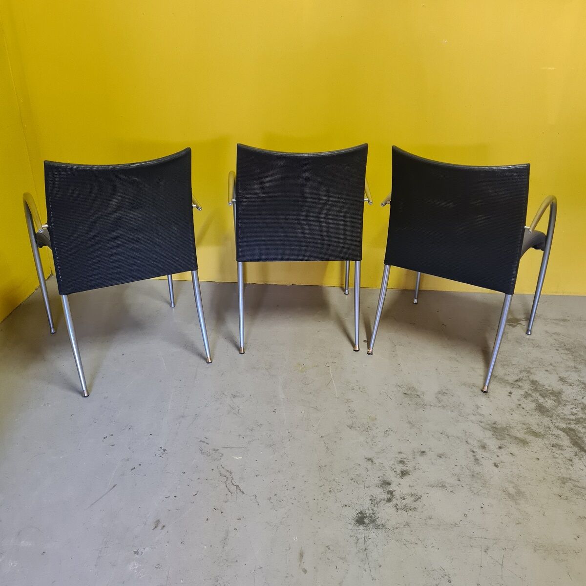 3 italian tonon design armchairs or office chairs, from the 1990s