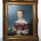 Elegant 19th-Century Portrait of a Lady – Oil on Canvas, Gilded Frame