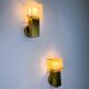 Pair of cubic Murano glass wall lights by Gaetano Sciolari, Italy, circa 1970s