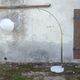 Chrome arc floor lamp with white globe, Space Age style from the 70s, BVH edition.
