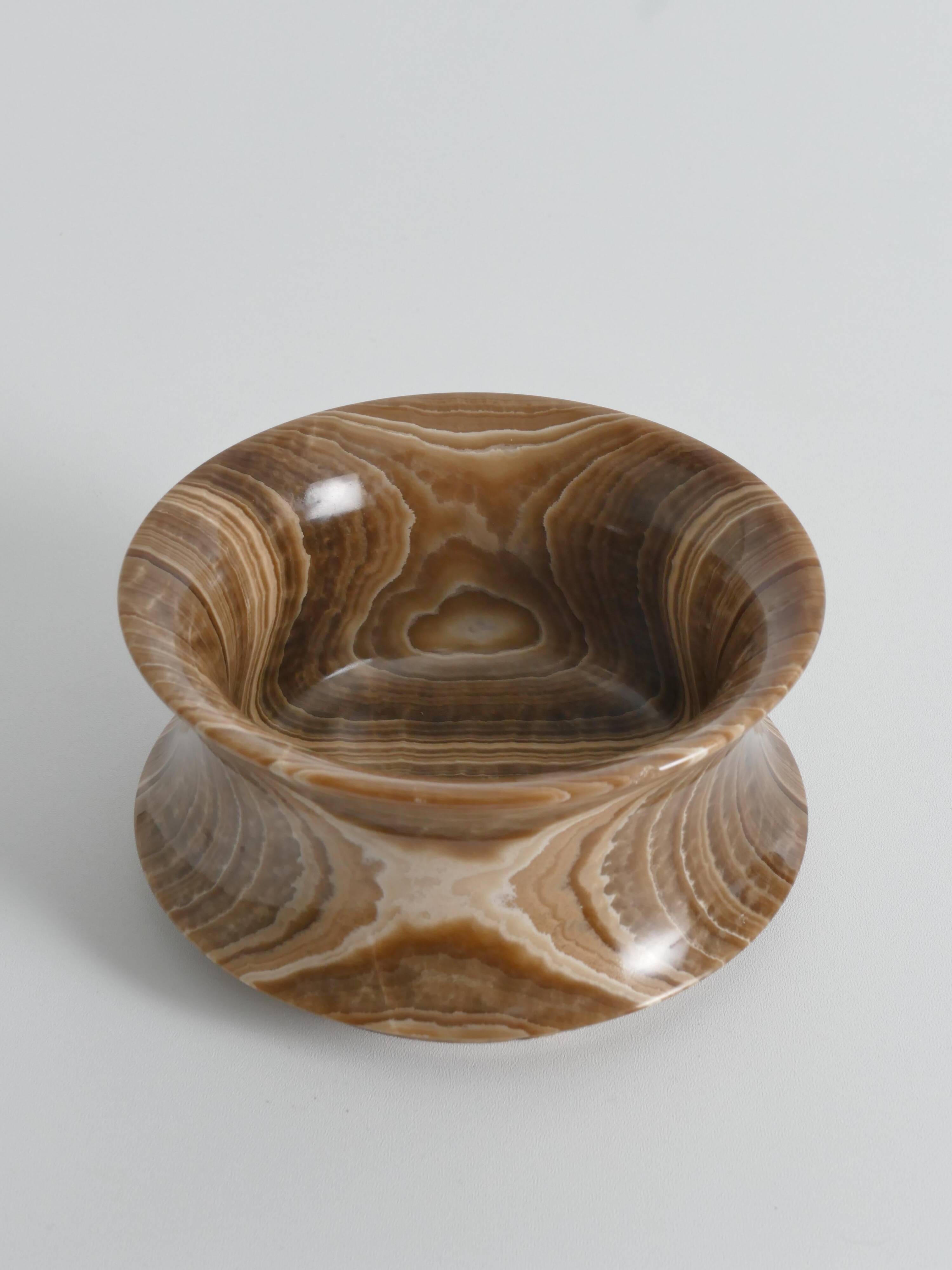 Hand Turned Brown Onyx Bowl, Greece, 1970s