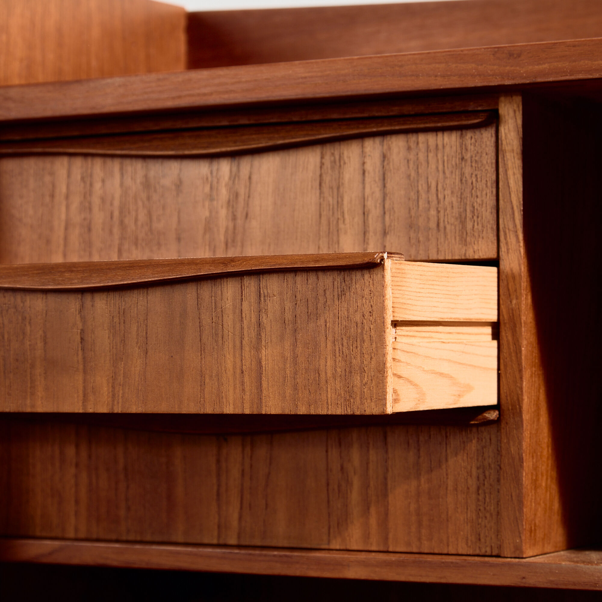Restored teak cylinder desk