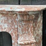 Louis XV Pompadour style fireplace in red Rance marble circa 1880