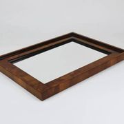 Square Biedermeier Antique 19th Century Walnut Wall Mirror, Vienna, 1850s