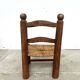 Brutalist chair in wood and straw