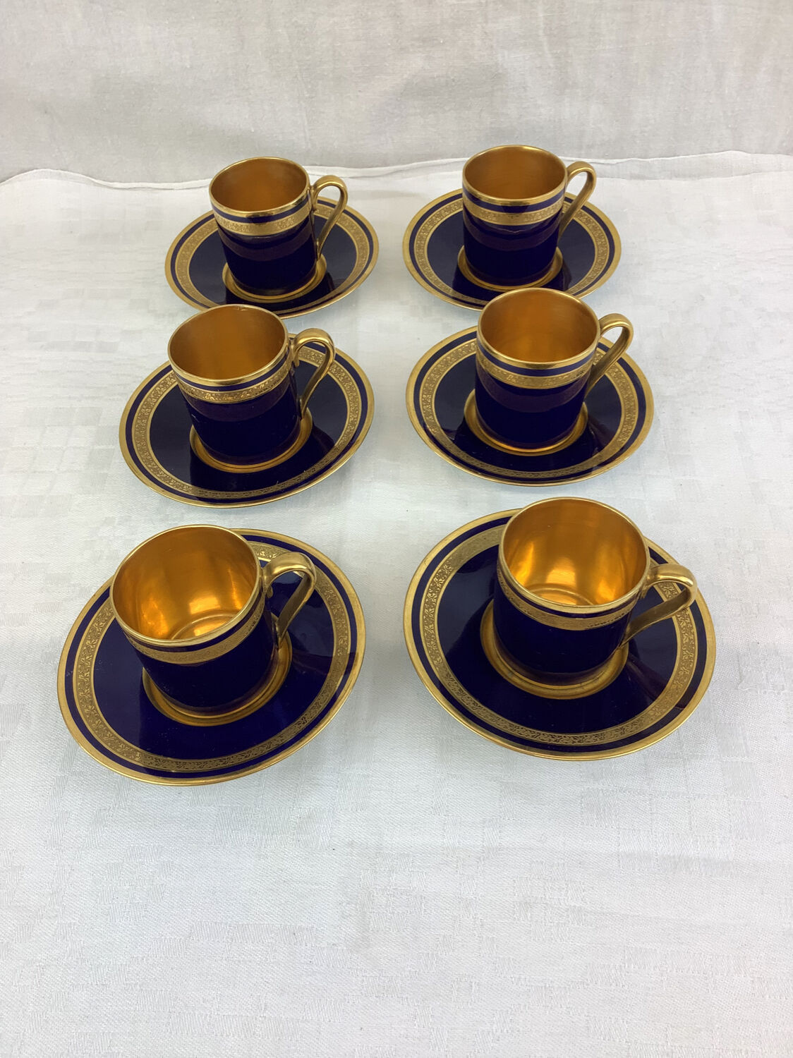 6 cups & saucers Tours porcelain