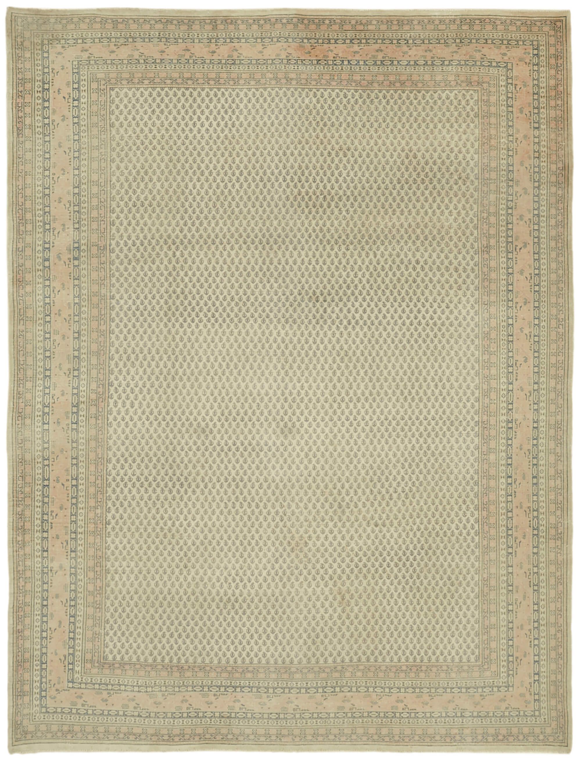 Handmade oriental contemporary 1980s 285 cm x 370 cm beige wool carpet
