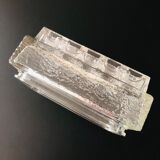 Rectangular embossed glass wall lamp from Limburg, Germany 1970