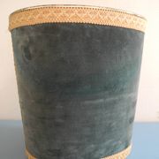 ancienne corbeille papier Massilly velours vintage waste paper basket