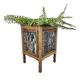 Antique Art Deco (Haagse School) planter with tiles / wood  (Holland)
