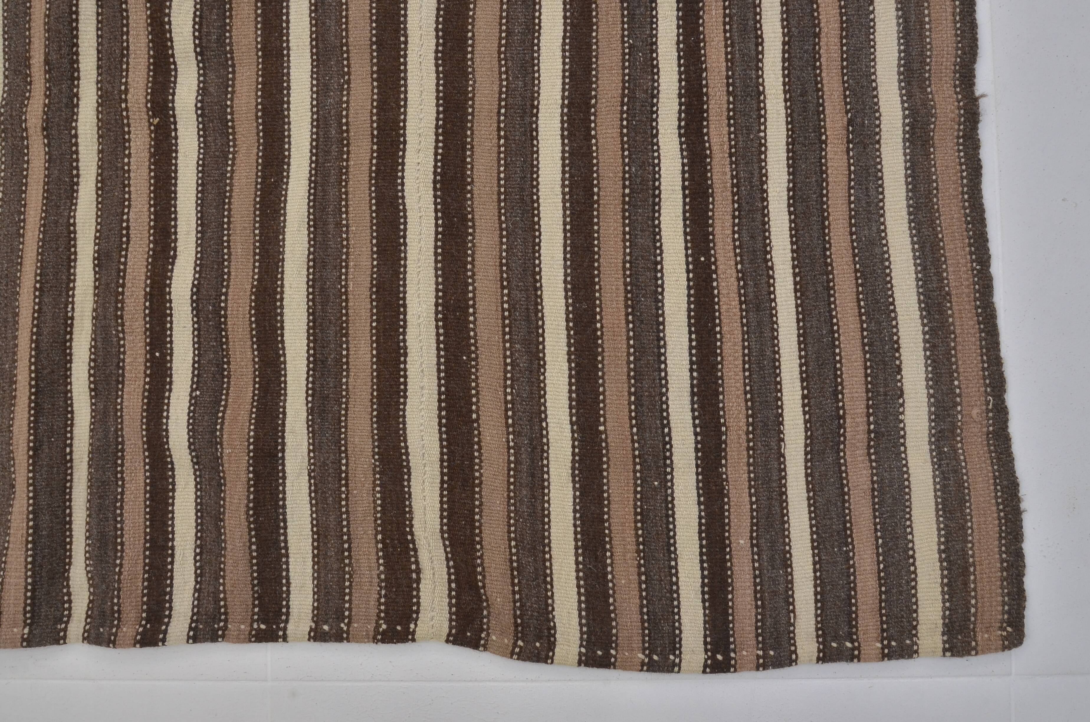 Neutral Stripe Handmade Kilim Rug sku 1676