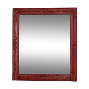 Miroir ancien rouge avec