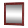 Miroir ancien rouge avec traces or 88x100cm