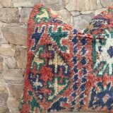 Vintage Berber cushion in purple wool handmade in Morocco