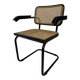 Cesca chair B64 with armrests by Marcel Breuer Design in black