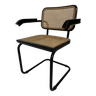 Cesca chair B64 with armrests by Marcel Breuer Design in black