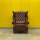 Brown leather Handmade Chesterfield Recliner Armchair