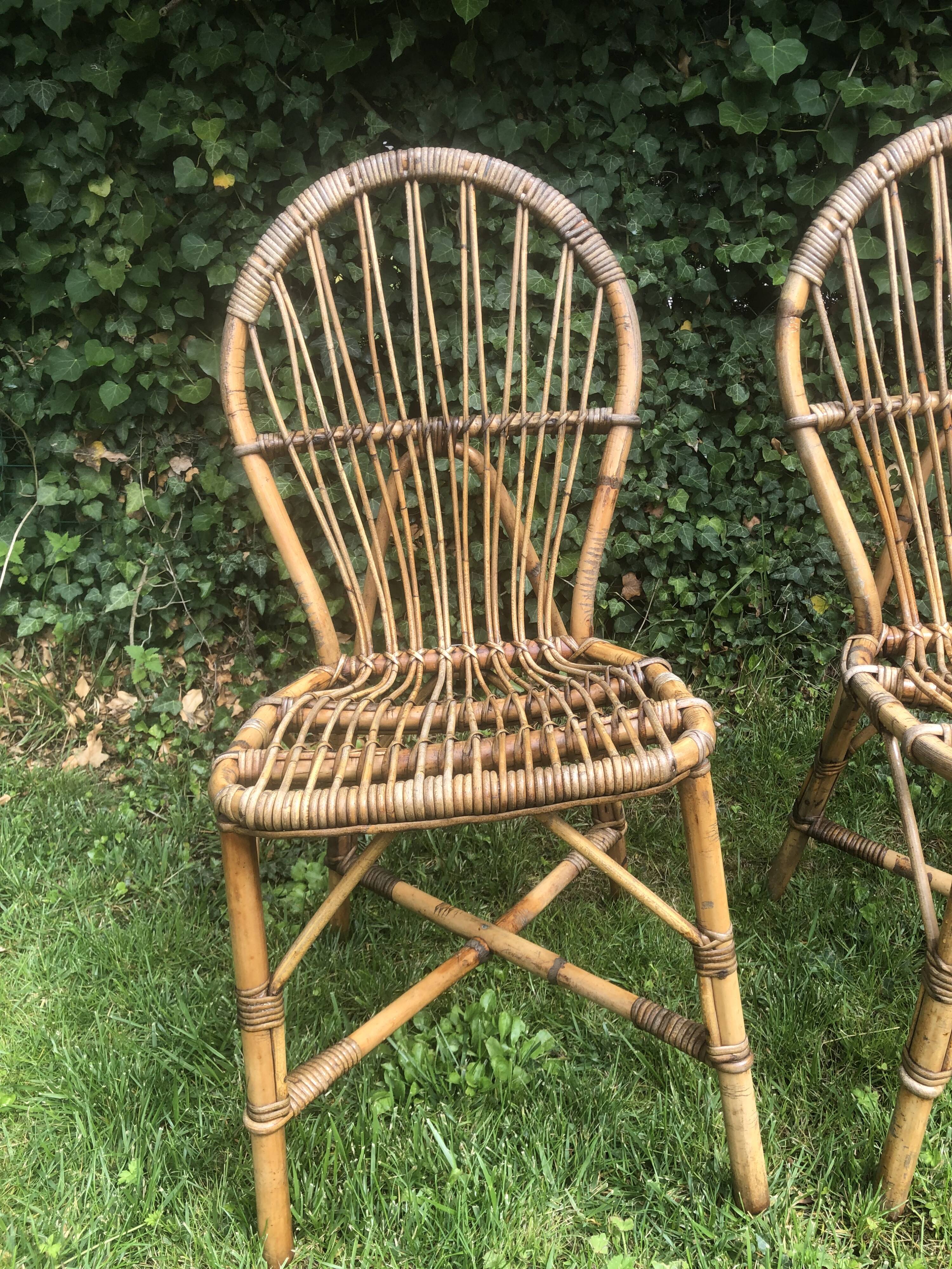 Ensemble de 4 chaises en rotin Audoux Minnet