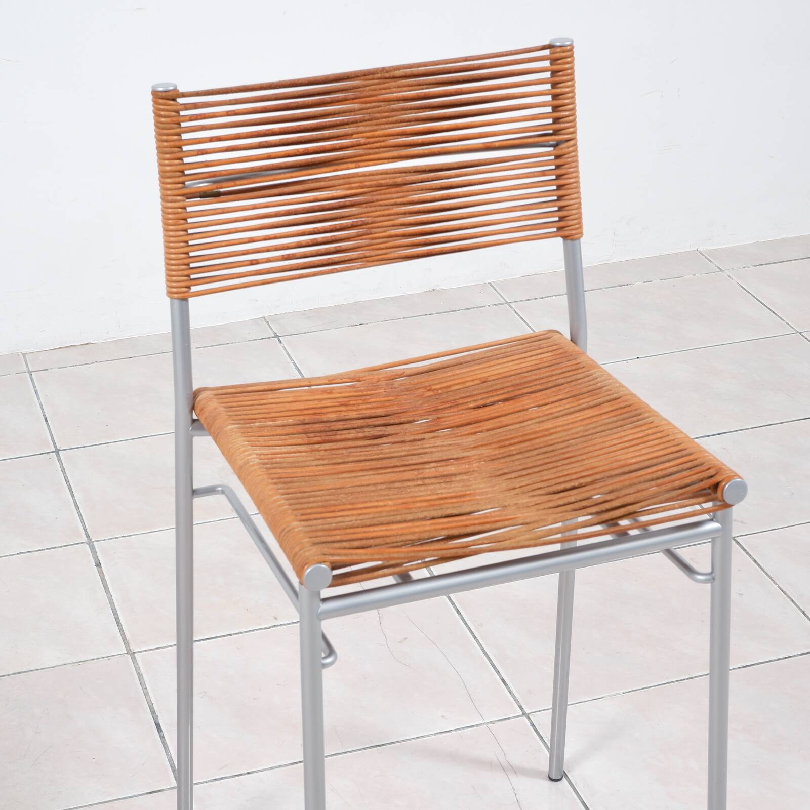 „Miss B“ steel lacquered aluminium bar stool by Tito Agnoli