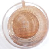 Series of 6 vintage Scandinavian cups in Schott & Gen Mainz teak and glass