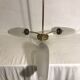 Lot brass suspension and 2 brass double wall sconces 70s