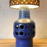 Vintage ceramic table lamp with new handmade lampshade with original vintage fabric