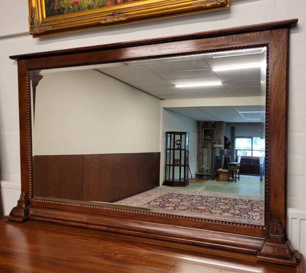 Miroir de barbier ancien en acajou