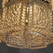 Chandelier by Kaiser Leuchten in frosted glass Germany 1960