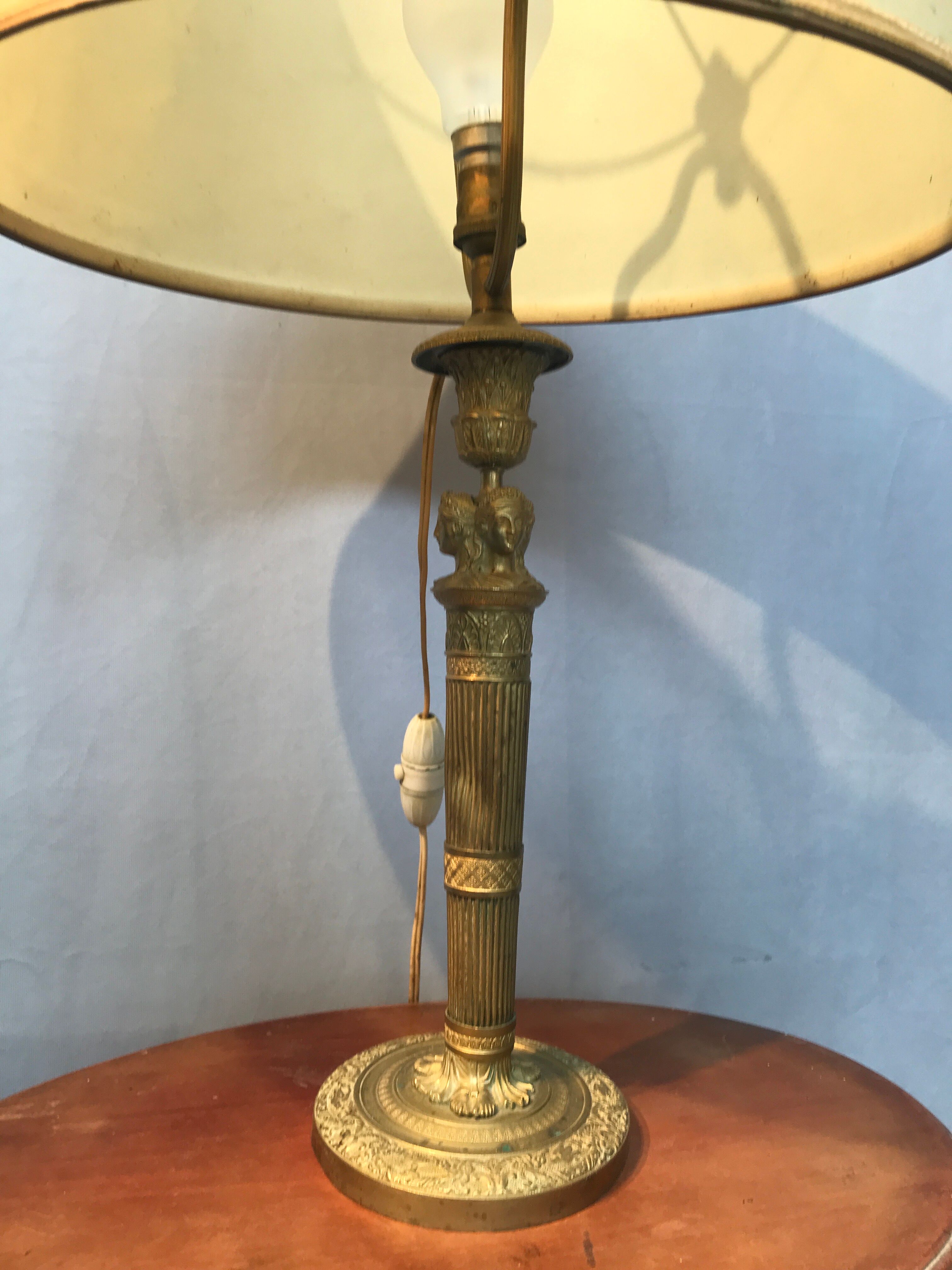 Golden brass table lamp