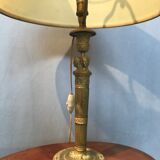 Golden brass table lamp